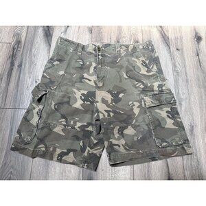 VTG Bugle Boy Mens Cargo Shorts 36 Camo Grunge Y2K Hunting Tactical Relaxed Fit